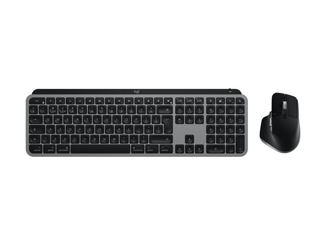 Logitech Master Series MX Keys S Combo for Mac - Keyboard and mouse set - full size - backlit - wireless - Bluetooth LE - QWERTY - UK - space grey