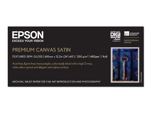 Epson PremierArt Water Resistant Canvas - canvas paper - glossy - 1 roll(s) - Roll A1 (61.0 cm x 12.2 m) - 350 g/m²