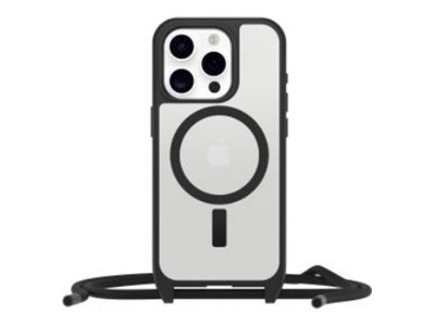 OtterBox React Series - Back cover for mobile phone - necklace - MagSafe compatibility - black crystal (clear/black) - for Apple iPhone 16 Pro