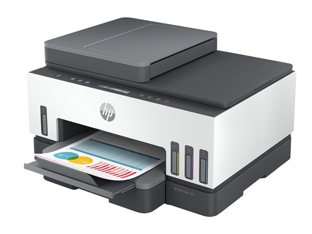 HP Smart Tank 7305 All-in-One - Multifunction printer - colour - ink-jet - refillable - Letter A (216 x 279 mm)/A4 (210 x 297 mm) (original) - A4/Legal (media) - up to 13 ppm (copying) - up to 15 ppm (printing) - 250 sheets - USB 2.0, LAN, Wi-Fi(n), Bluet