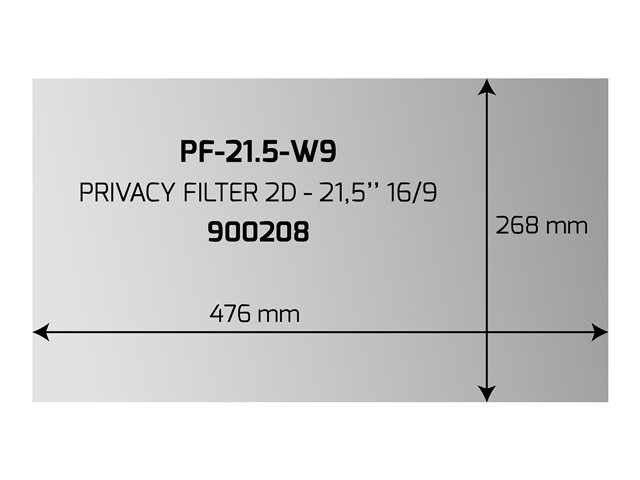 PRIVACY FILTER 2D -21 5 16/9 - 476 X 268