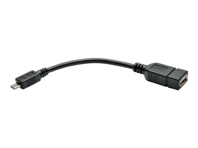 Eaton Tripp Lite Series Micro USB to USB OTG Host Adapter Cable, 5-Pin Micro USB B to USB A M/F, 6-in. (15.24 cm) - USB cable - Micro-USB Type B to USB - 15 cm