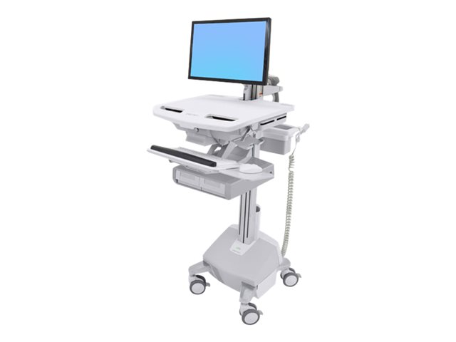 Ergotron StyleView Cart with LCD Arm, LiFe Powered, 2 Drawers - Cart - open architecture - for LCD display / PC equipment - lockable - aluminium, zinc-plated steel, high-grade plastic - screen size: up to 24" - 40 Ah - lithium - TAA Compliant