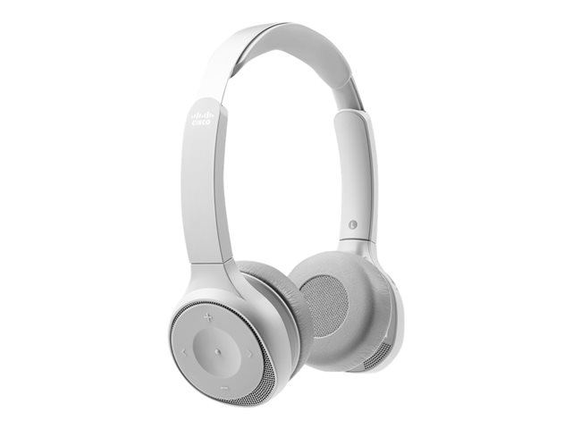 Cisco Headset 730 - Headset - on-ear - Bluetooth - wireless - active noise cancelling - USB, 3.5 mm jack - platinum - for Cisco DX70, DX80, IP DECT Phone 6825, IP Phone 88XX, Unified Wireless IP Phone 8821