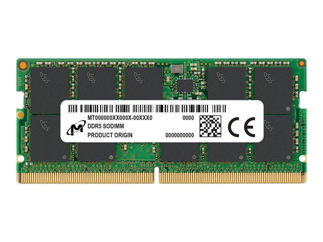 Micron - DDR5 - module - 32 GB - SO-DIMM 262-pin - 4800 MHz / PC5-38400 - CL40 - 1.1 V - unbuffered - ECC
