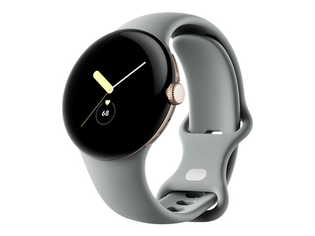 Google Pixel Watch - champagne gold stainless steel - smart watch with active band - hazel - 32 GB