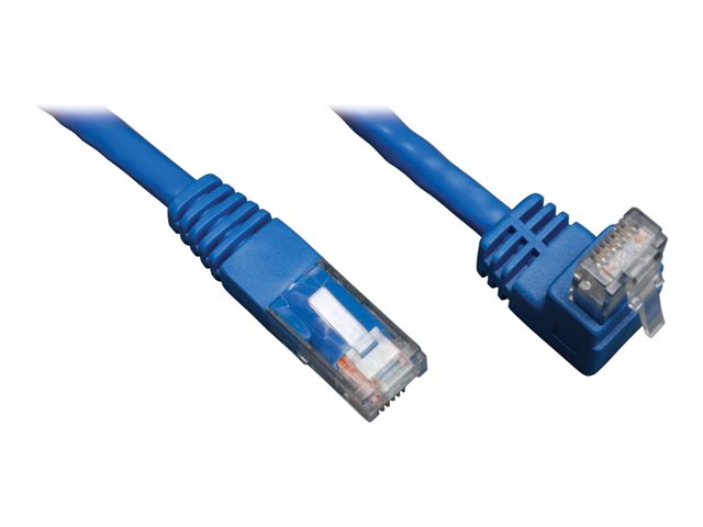 Eaton Tripp Lite Series 3ft Cat6 Gigabit Molded Patch Cable RJ45 Right Angle Up to Straight M/M Blue 3' - patch cable - 91 cm - blue
