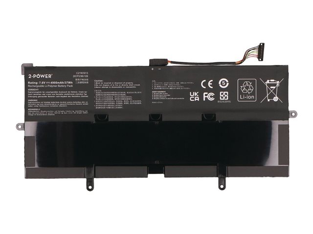 2-Power Main Battery Pack - laptop battery - 7.6 V - Li-pol - 4900 mAh - 37 Wh