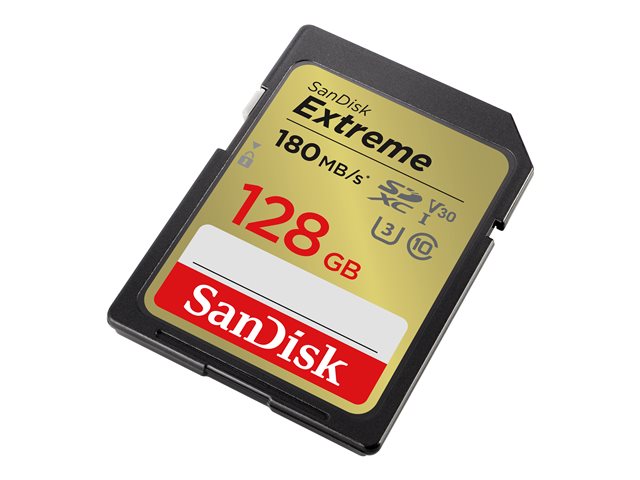 SanDisk - Flash memory card - 128 GB - Video Class V30 / UHS-I U3 / Class10 - SDXC UHS-I