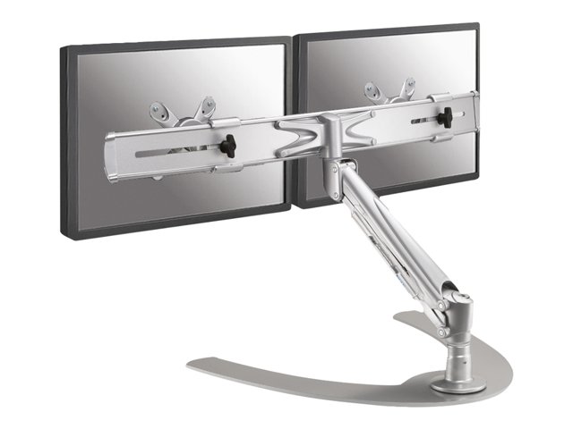 Neomounts FPMA-D940DD - Stand - full-motion - for 2 LCD displays - silver - screen size: 10"-24" - desktop stand, desk-mountable