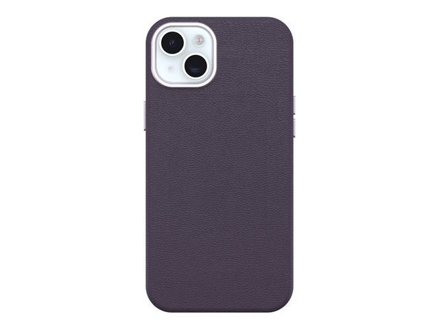 OtterBox Symmetry Series - Back cover for mobile phone - MagSafe compatibility - cactus leather, polyurethane - plum luxe - for Apple iPhone 15 Plus