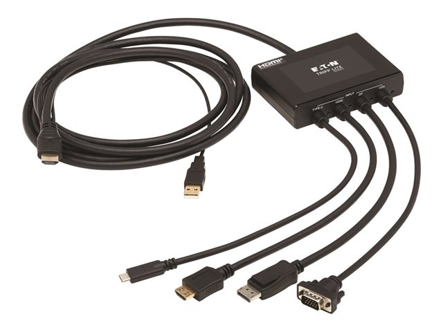 Eaton Tripp Lite Series Multiport Presentation Adapter, 4K 60Hz w HDR, 4x1, HDMI/DisplayPort/USB-C/VGA to HDMI, HDCP2.2, PD Charge, 8ft - adapter - DisplayPort / HDMI / USB / VGA - TAA Compliant