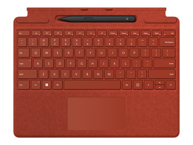 Microsoft Surface Pro Signature Keyboard - keyboard - with touchpad, accelerometer, Surface Slim Pen 2 storage and charging tray - QWERTY - UK - poppy red - with Slim Pen 2