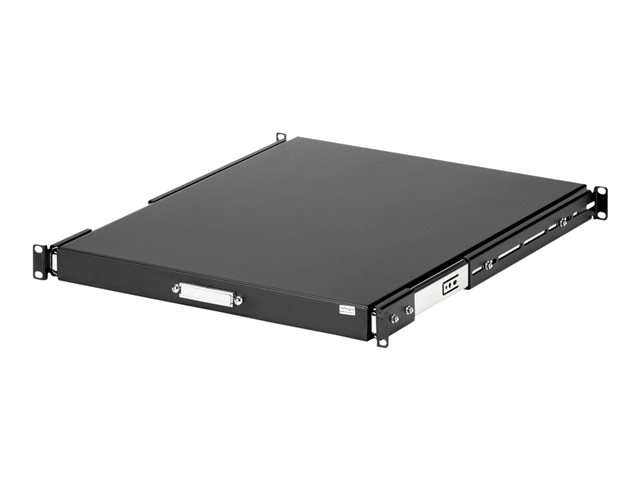 Startech 1U Sliding Server Rack Mount Keyboard Shelf Tray - 55lbs - 22" Deep Steel Pull Out Drawer for 19" AV, Network Equipment Rack (SLIDESHELFD) - Rack keyboard shelf - black - for P/N: RK1536BKF, RK1836BKF, RK2537BKM, RK3236BKF, RK4236BKB, RK4242BK24,