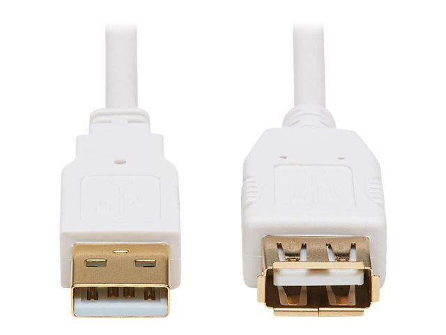 Eaton Tripp Lite Series Safe-IT USB 2.0 Antibacterial Extension Cable (A M/F), USB 2.0, White, 3 ft. (0.91 m) - USB cable - USB to USB - 90 cm