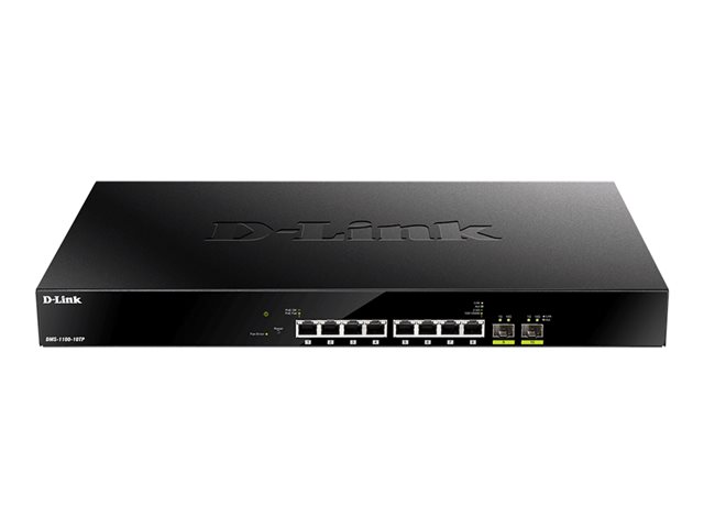 D-Link DMS-1100-10TP - Switch - smart - 8 x 100/1000/2.5G (PoE+) + 2 x 10 Gigabit SFP+ - rack-mountable - PoE+ (240 W)