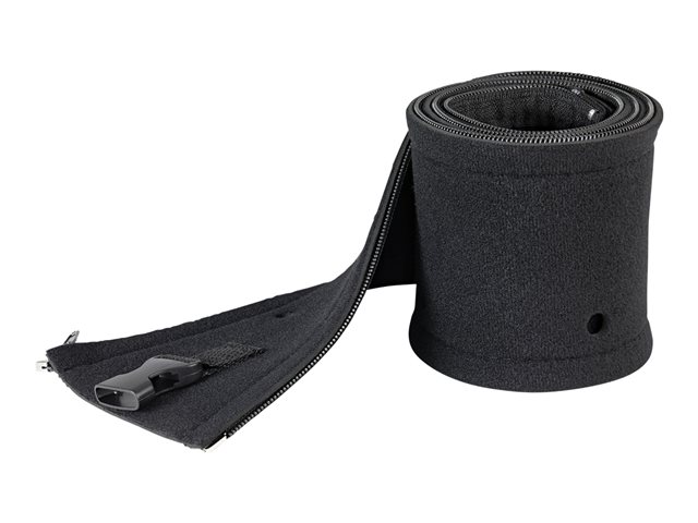 Startech 40" (1m) Neoprene Cable Management Sleeve with Zipper & Buckle, 1.2" (3cm) Diameter, Computer/PC Power/Network/AV Cord Cover/Manager, Flexible Cable Organizer Wrap, Black - Cable Manager Sleeve (WKSTNCMZP) - Cable management sleeve - black - 1 m