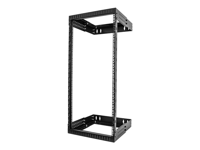 Startech 24U 19" Wall Mount Network Rack, Adjustable Depth 12-20" 2 Post Open Frame Server Room Rack for AV/Data/ IT Communication/Computer Equipment/Switch with Cage Nuts & Screws - 24U Adjustable Rack - Rack open frame - 2-post - wall mountable - black