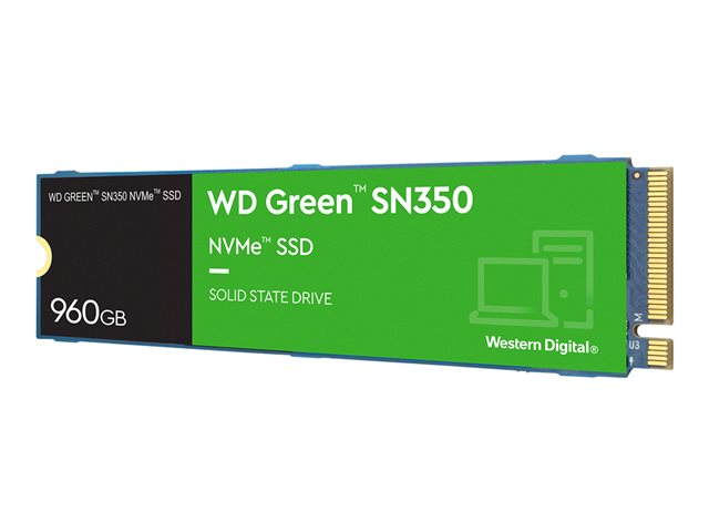 WD Green SN350 NVMe SSD WDS960G2G0C - SSD - 960 GB - internal - M.2 2280 - PCIe 3.0 x4 (NVMe)