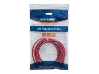 NETWORK CABLE CAT6 CCA 3M RED U/UTP SNAGLESS/BOOTED