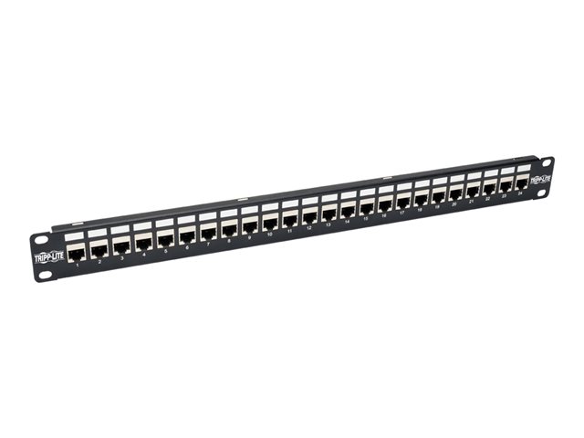 Eaton Tripp Lite Series 24-Port Cat6a Patch Panel Shielded Feedthrough Rackmount RJ45 1U - patch panel - 1U - 19" - TAA Compliant