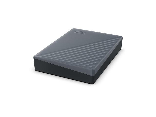 WD My Passport WDBRMD0050BGY-WESN - Hard drive - encrypted - 5 TB - external (portable) - USB 3.2 Gen 1 - 256-bit AES - silicon grey