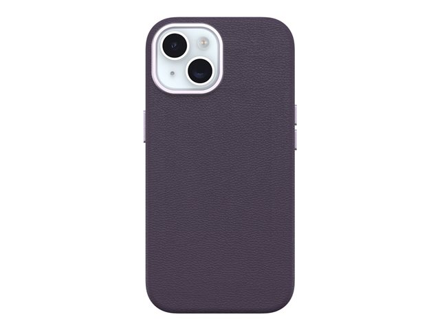 OtterBox Symmetry Series - Back cover for mobile phone - MagSafe compatibility - cactus leather, polyurethane - plum luxe - for Apple iPhone 15