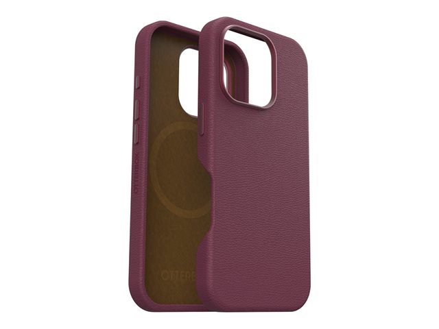 OtterBox Symmetry Series - Back cover for mobile phone - MagSafe compatibility - cactus leather, polyurethane - foxberry (pink) - for Apple iPhone 16 Pro
