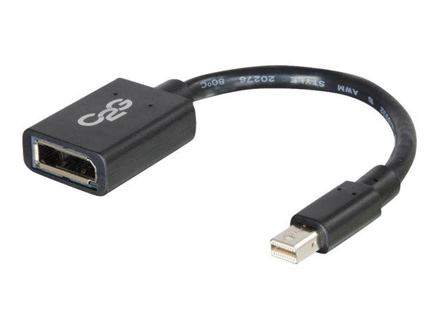 C2G 15cm Mini DisplayPort to DisplayPort Adapter Converter 4K UHD - Mini DP Male to DP Female - Black - DisplayPort cable - 15 cm