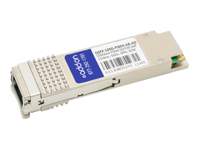 AddOn - QSFP28 transceiver module (equivalent to: Arista Networks QSFP-100G-PSM4) - 100GbE - 100GBase-PSM4 - MPO single-mode - up to 500 m - 1270-1330 nm - TAA Compliant