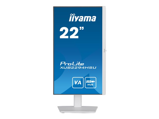 iiyama ProLite XUB2294HSU-W2 - LED monitor - 22" (21.5" viewable) - 1920 x 1080 Full HD (1080p) @ 75 Hz - VA - 250 cd/m² - 3000:1 - 1 ms - HDMI, DisplayPort, USB - speakers - matt white