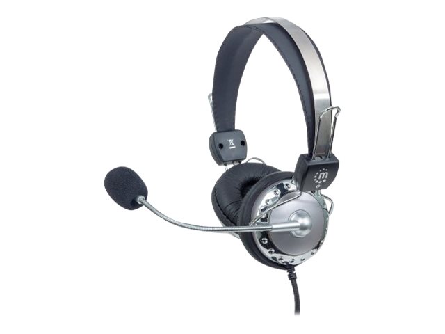 HEADSET STEREO 2X 3.5MM JACKS- FLEX MIC BOOM VOL/CONTROL