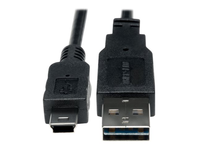 Eaton Tripp Lite Series Universal Reversible USB 2.0 Cable (Reversible A to 5Pin Mini B M/M), 6-in. (15.24 cm) - USB cable - mini-USB Type B to USB - 15 cm