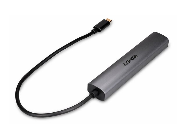 Lindy - network / USB adapter - USB-C 3.2 Gen 2 - Gigabit Ethernet x 1 + USB 3.2 Gen 2 x 2 + USB-C 3.2 Gen 2 x 1
