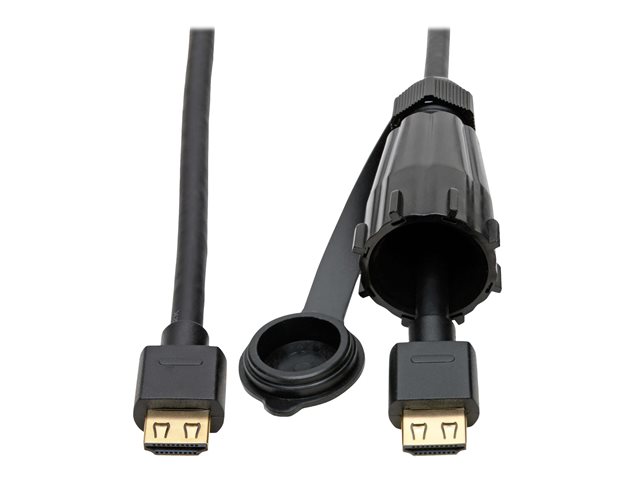 Eaton Tripp Lite Series High-Speed HDMI Cable (M/M) - 4K 60 Hz, HDR, Industrial, IP68, Hooded Connector, Black, 3 ft. - HDMI extension cable with Ethernet - 0.9 m