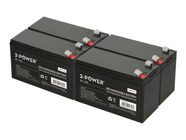 2-Power - UPS battery - Sealed Lead Acid (SLA) - 9000 mAh - 108 Wh (pack of 4)