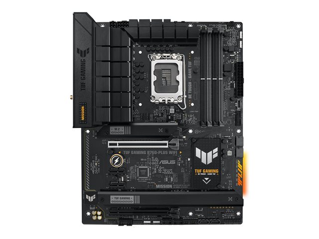 ASUS TUF GAMING B760-PLUS WIFI - Motherboard - ATX - LGA1700 Socket - B760 Chipset - USB 3.2 Gen 1, USB 3.2 Gen 2, USB-C 3.2 Gen2, USB-C 3.2 Gen 2x2 - 2.5 Gigabit LAN, Wi-Fi 6, Bluetooth - onboard graphics (CPU required) - HD Audio (8-channel)