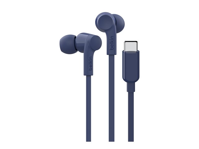 USB-C EARBUDS W/ ADJUSTABLE VOLUME LIMITER BLUE