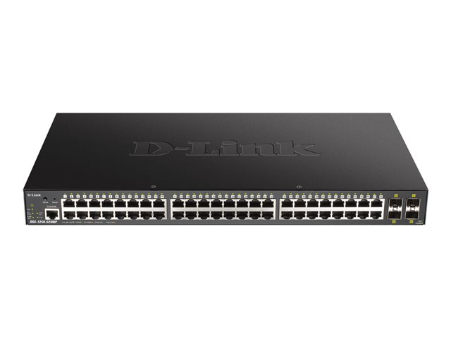 D-Link DGS 1250-52XMP - Switch - L3 Lite - smart - 48 x 10/100/1000 (PoE) + 4 x 10 Gigabit SFP+ - rack-mountable - PoE (370 W)