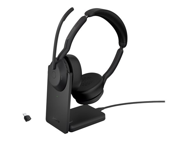Jabra Evolve2 55 UC Stereo - headset - USB-C - with charging stand
