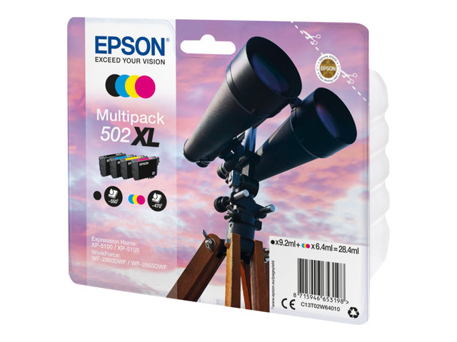 Epson 502XL Multipack - 4-pack - high capacity - black, yellow, cyan, magenta - original - ink cartridge