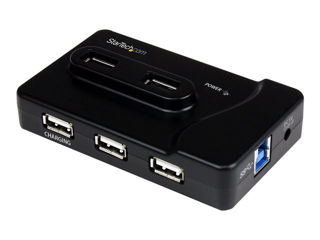 Startech 7 Port USB Hub - 2 x USB 3A, 4 x USB 2A, 1 x Dedicated Charging Port - Multi Port Powered USB Hub with 20W Power Adapter (ST7320USBC) - Hub - 2 x SuperSpeed USB 3.0 + 4 x USB 2.0 - desktop - for P/N: MSDREADU3CA, SDMSDRWU3AC, USB312SAT3CB, USB315