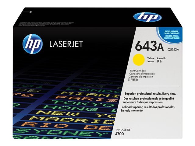 HP 643A - Q5952A - 1 x Yellow - Toner cartridge - For Color LaserJet 4700, 4700dn, 4700dtn, 4700n, 4700ph+