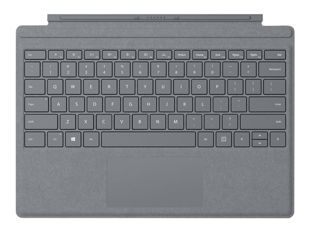 Microsoft Surface Pro Signature Type Cover - keyboard - with trackpad, accelerometer - QWERTY - UK - platinum