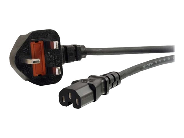 C2G - Power cable - IEC 60320 C15 to BS 1363 (M) - AC 250 V - 2 m - black - United Kingdom