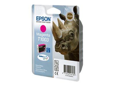 Epson Ink Cartridges, DURABrite" Ultra, T1003, Rhino, Singlepack, 1 x 11.1 ml Magenta