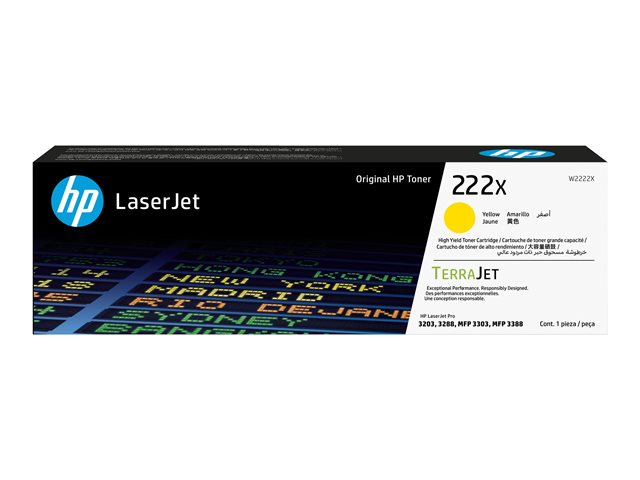HP 222X HIGH YIELD YELLOW ORIGINAL LASERJET TONER CARTRID