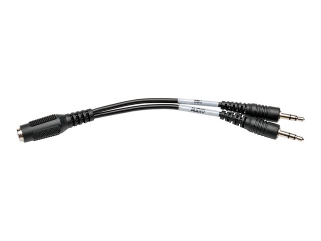 Eaton Tripp Lite Series 3.5 mm 4-Position to 3.5 mm 3-Position Audio Headset Splitter Adapter Cable (F/2xM), 6 in. (15.2 cm) - headphones splitter - 15 cm