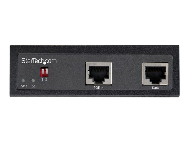 StarTech Industrial Gigabit PoE Splitter, 90W High Speed Power over Ethernet PoE+++ Splitter, 12-48V DC Splitter 802.3bt, LAN/RJ45 Ultra PoE to DC Adapter, -40C to +75C, High Power - Gigabit PoE Splitter (POESLT1G48V) - PoE splitter (DIN rail mountable) -