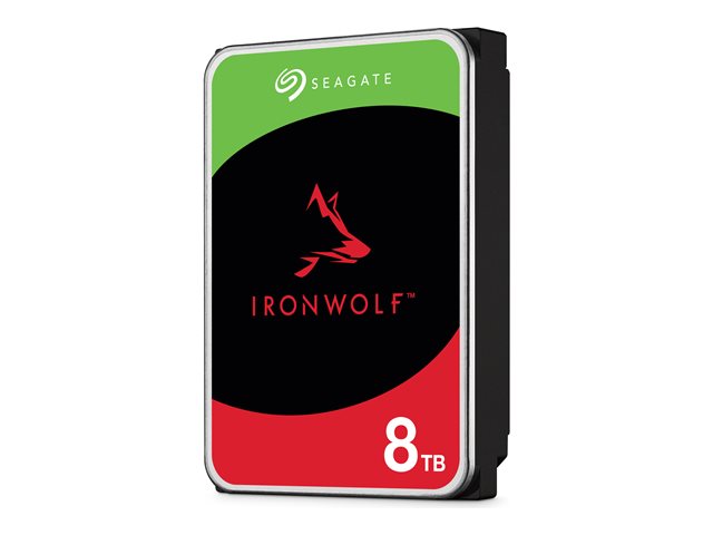 Seagate IronWolf ST8000VN002 - Hard drive - 8 TB - internal - 3.5" - SATA 6Gb/s - buffer: 256 MB - with 3 years Seagate Rescue Data Recovery